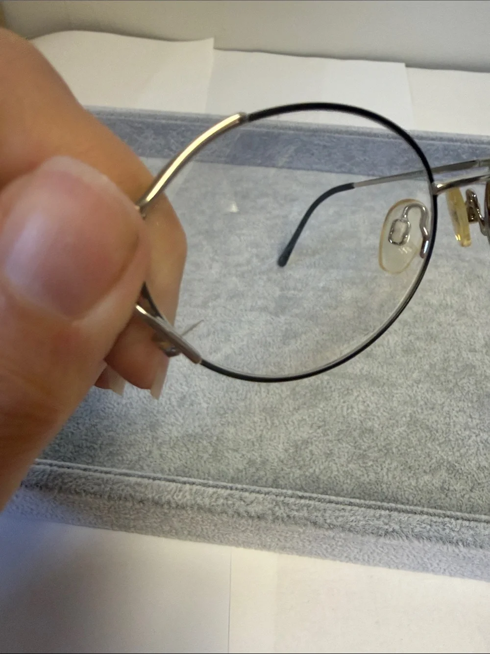 Vintage Modern Ethel Round Metal Eyeglasses in Silver and Gold Eyesize 55